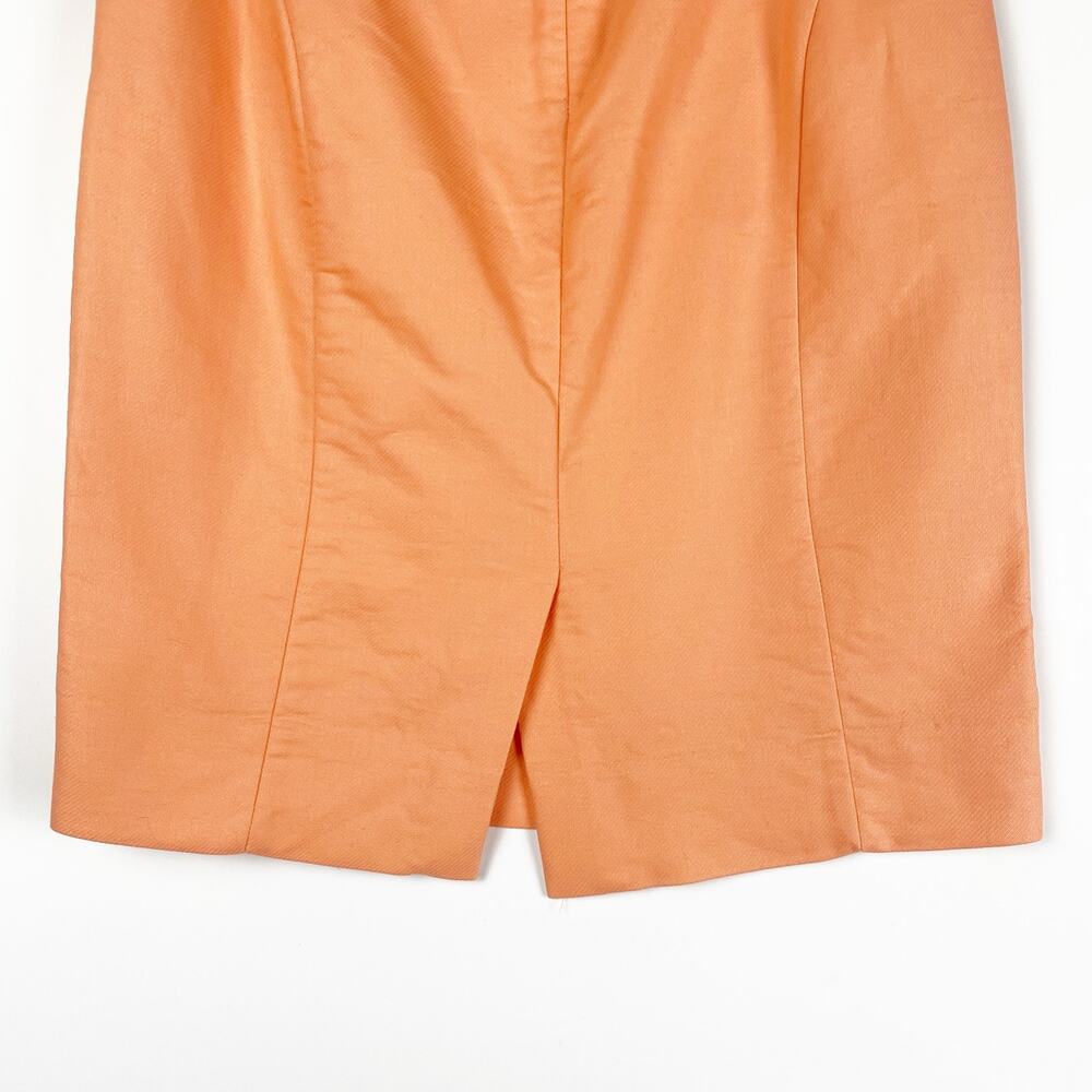 J Crew The Pencil Skirt Peach 100% Cotton Skirt Womens Size 2 - Picture 10 of 11